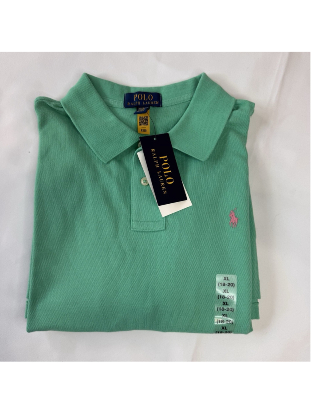 NWT Polo Ralph Lauren Boys XL 18-20 Classic Fit Polo Shirt Green Cotton Pony